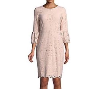 Calvin Klein laser cut bell sleeve dress